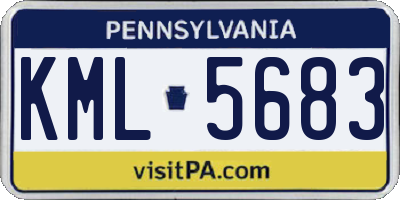 PA license plate KML5683