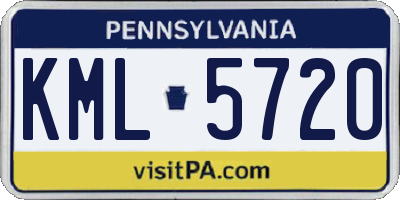 PA license plate KML5720