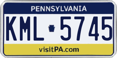 PA license plate KML5745