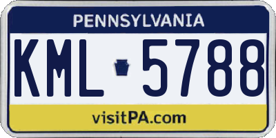 PA license plate KML5788