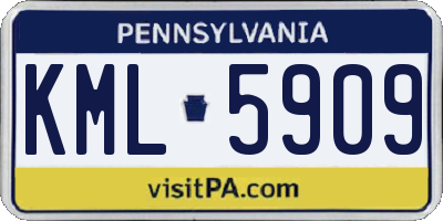 PA license plate KML5909