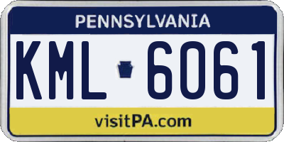 PA license plate KML6061