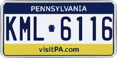 PA license plate KML6116