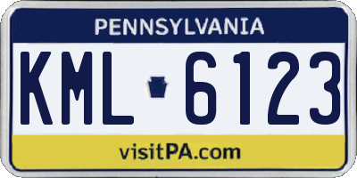 PA license plate KML6123