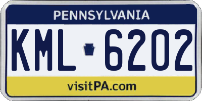 PA license plate KML6202