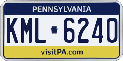 PA license plate KML6240