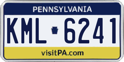 PA license plate KML6241