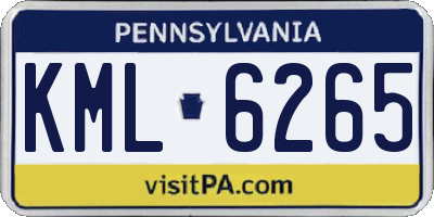 PA license plate KML6265