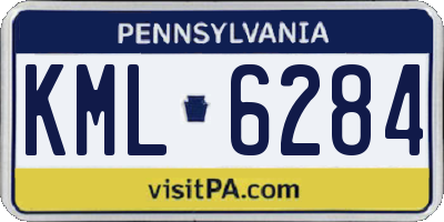 PA license plate KML6284