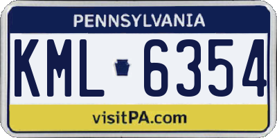 PA license plate KML6354