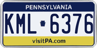 PA license plate KML6376