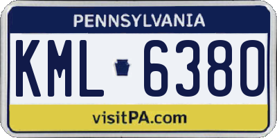 PA license plate KML6380