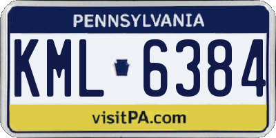 PA license plate KML6384