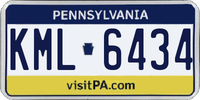 PA license plate KML6434