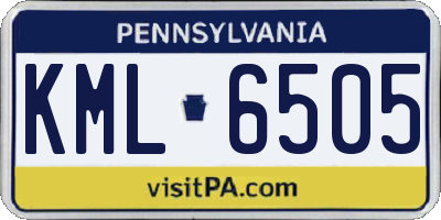 PA license plate KML6505