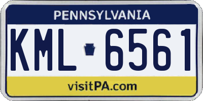 PA license plate KML6561