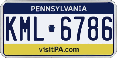 PA license plate KML6786