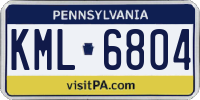PA license plate KML6804