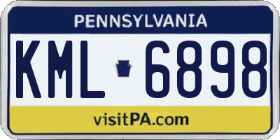PA license plate KML6898