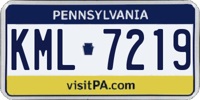 PA license plate KML7219