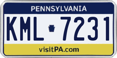 PA license plate KML7231