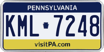 PA license plate KML7248