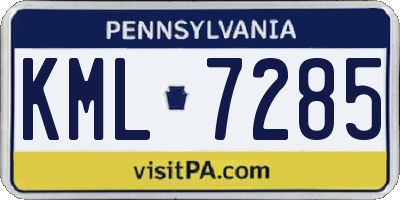 PA license plate KML7285