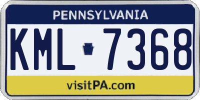 PA license plate KML7368