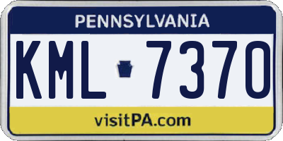 PA license plate KML7370