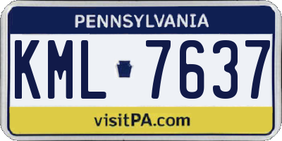 PA license plate KML7637