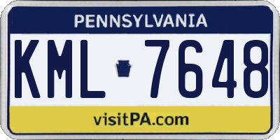 PA license plate KML7648