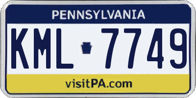 PA license plate KML7749