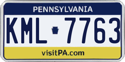 PA license plate KML7763