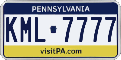 PA license plate KML7777