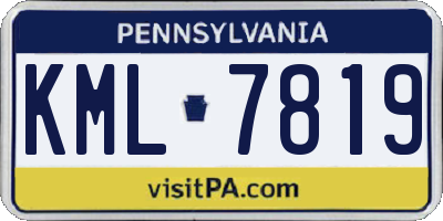 PA license plate KML7819