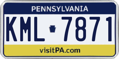 PA license plate KML7871