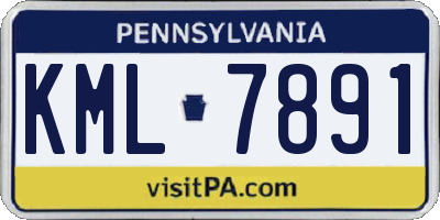 PA license plate KML7891