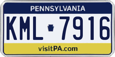PA license plate KML7916