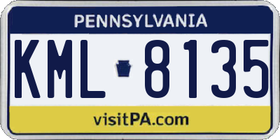 PA license plate KML8135