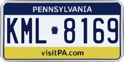 PA license plate KML8169