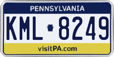 PA license plate KML8249