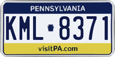 PA license plate KML8371