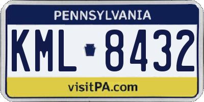 PA license plate KML8432