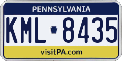 PA license plate KML8435