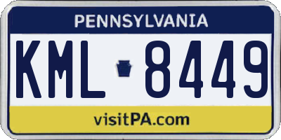 PA license plate KML8449