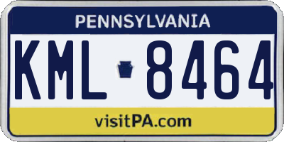 PA license plate KML8464