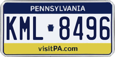PA license plate KML8496