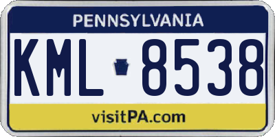 PA license plate KML8538