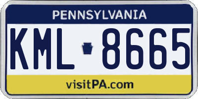 PA license plate KML8665