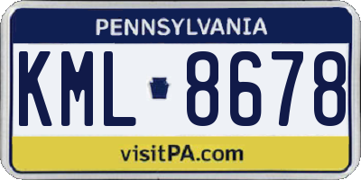 PA license plate KML8678